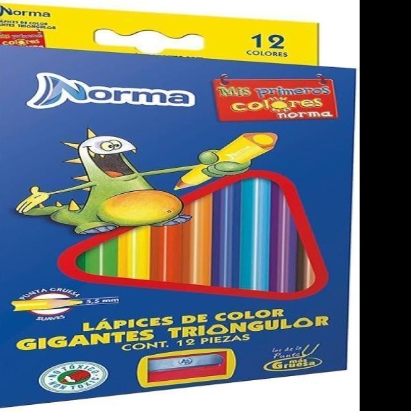 COLORES ESTUCHE C12 L. NORMA TRIANG. GIGANTE 545642